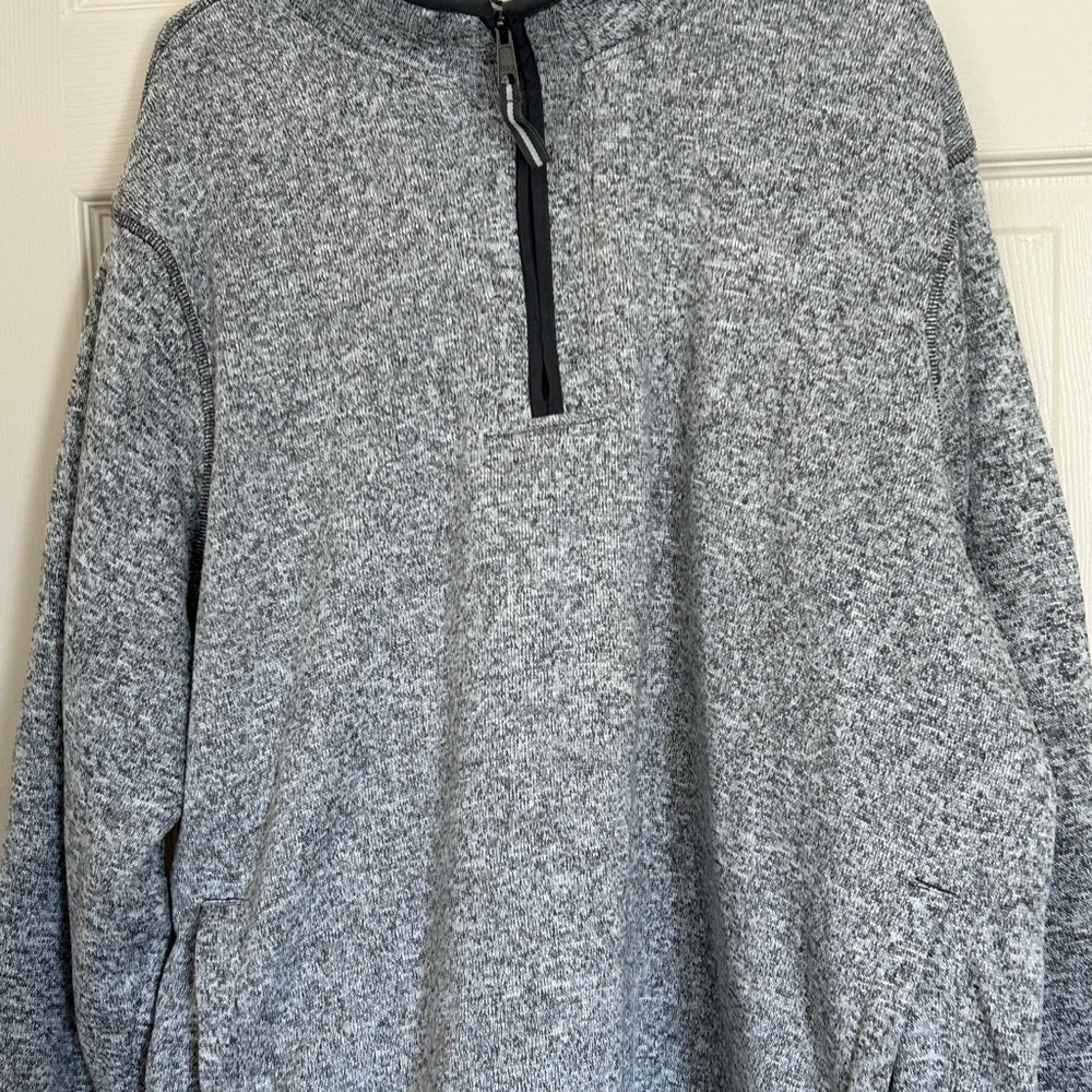 Men's Gray Fleece-linedHalf-Zip Sweater